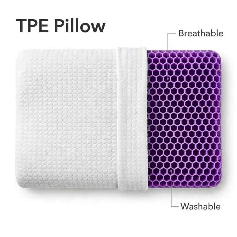 Anti Snore Contour Pillow - 通気性のあるTPEペクチン枕、人間工学に基づいた曲線、ゼロプレッシャー、頸椎ネックヘルスケアサポート、快適なフィット感、睡眠用枕