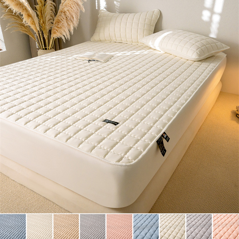 Waterproof Mattress Protector Breathable - 防水マットレスプロテクター ソフトで通気性のある100%防水マットレスパッドカバー 大豆繊維ベッドスプレッド 耐久性のある滑り止めベッドカバー