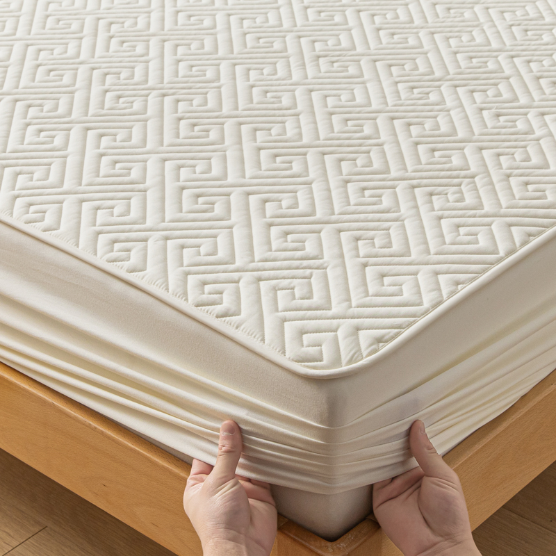 防水マットレスカバー 1枚 格子柄フィットシーツ マットレス - Waterproof Mattress Protector Breathable のレビューと価格