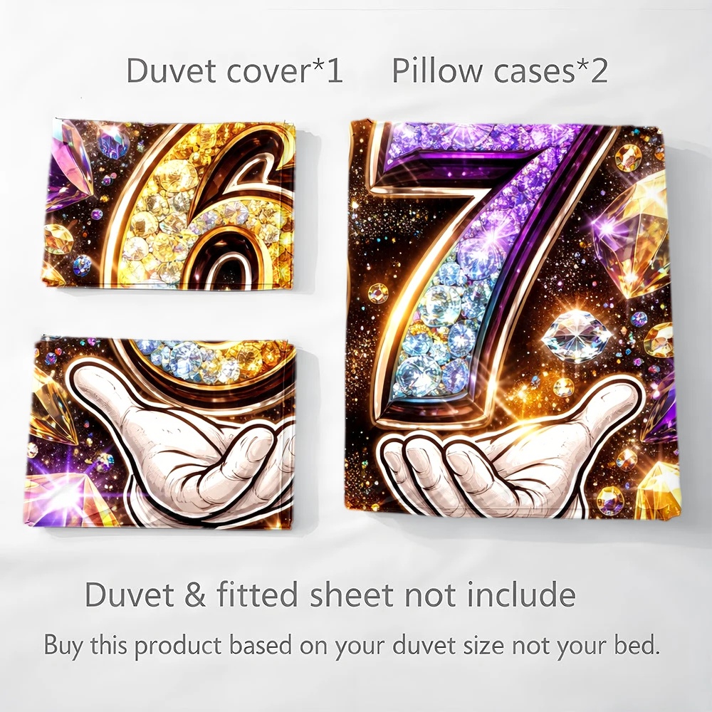 3ピース高級ダイヤモンドナンバー67布団カバーセット、3ピー - Duvet Cover Sets With Zipper のレビューと価格