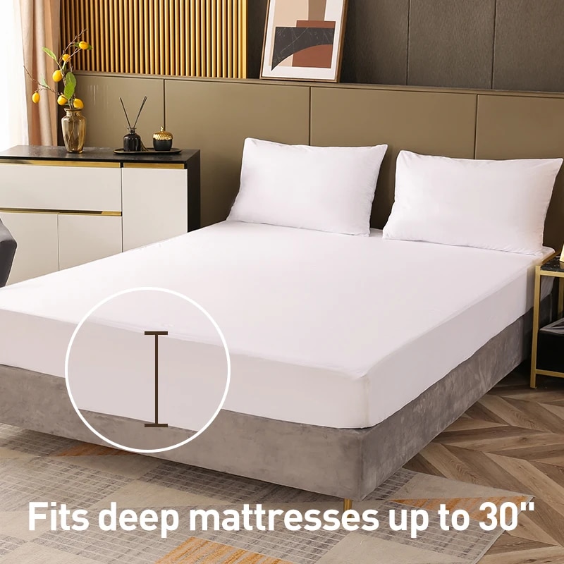 防水マットレスプロテクター、通気性ノイズレスマットレストッパ - Waterproof Mattress Protector Breathable のレビューと価格