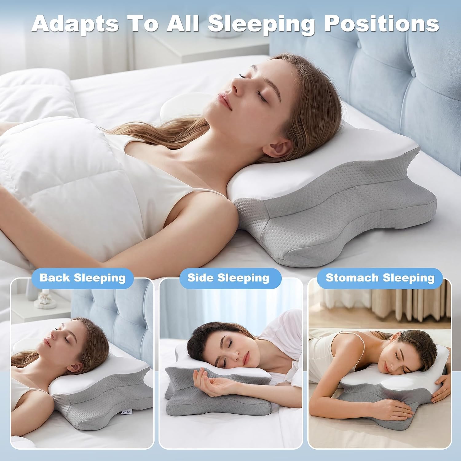 頸椎用ネックピロー（痛み緩和用）、人間工学に基づいたメモリー - Memory Foam Orthopedic Pillow Neck Pain のレビューと価格