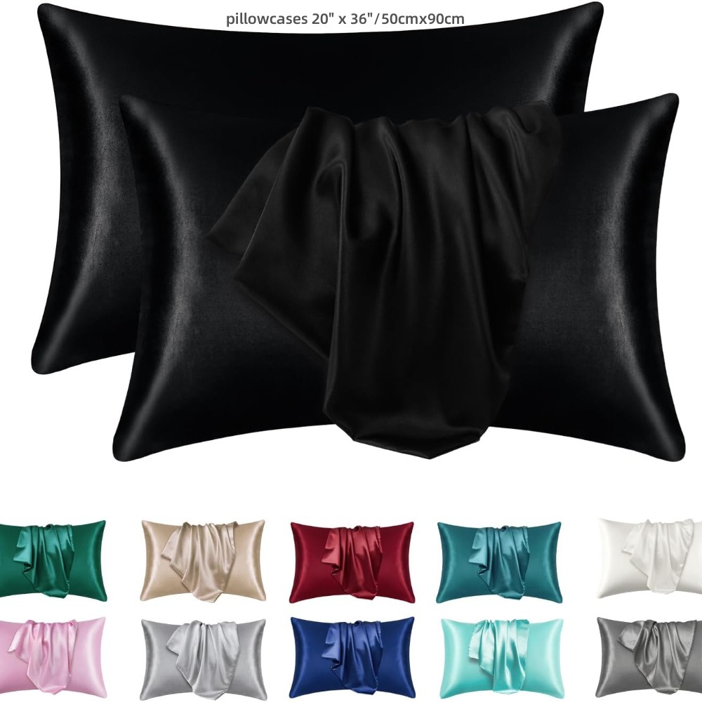 髪と肌用のサテン枕カバー2枚パック、シルクサテン枕カバー、ク - Satin Silk Pillowcase Hair Skin のレビューと価格