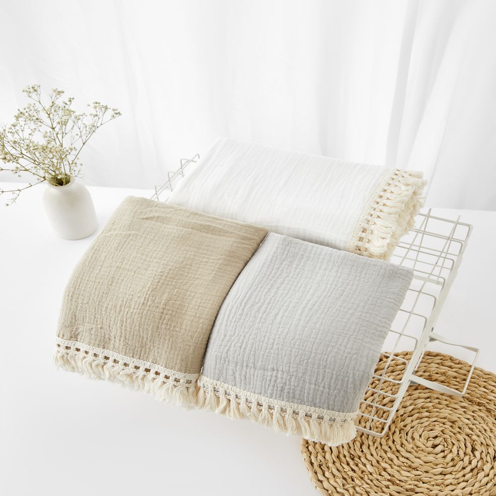 赤ちゃん用コットンモスリンブランケット,新生児用ブランケット - Muslin Cotton Bedspread のレビューと価格