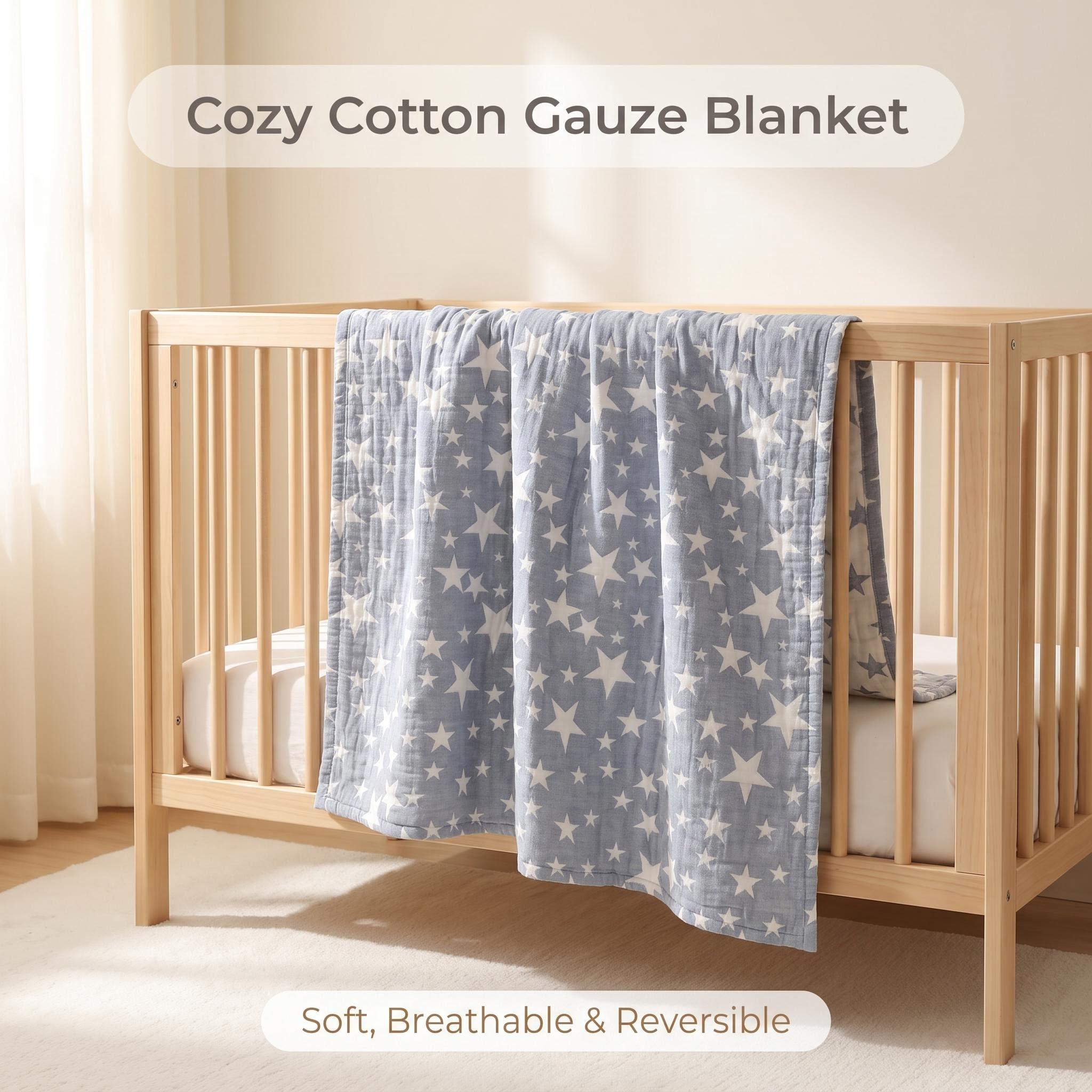 3層コットンモスリンスローケット、超ソフトで軽量、通気性があ - Muslin Cotton Bedspread のレビューと価格