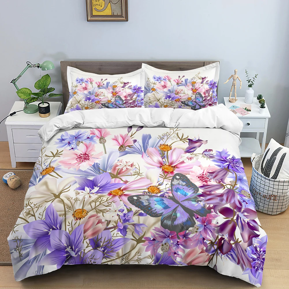 掛け布団カバー付きバタフライ寝具セット,3D花柄掛け布団カバ - Duvet Cover Sets With Zipper のレビューと価格