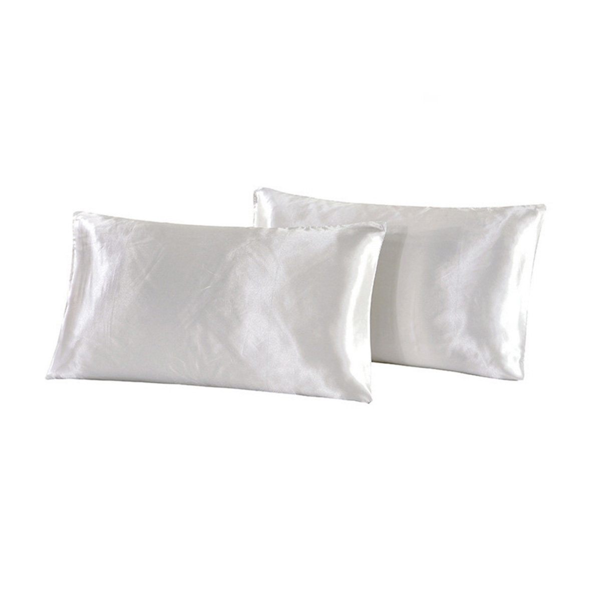 1組のシルクのような滑らかな肌触りの枕カバー。サテン素材で、 - Satin Silk Pillowcase Hair Skin のレビューと価格
