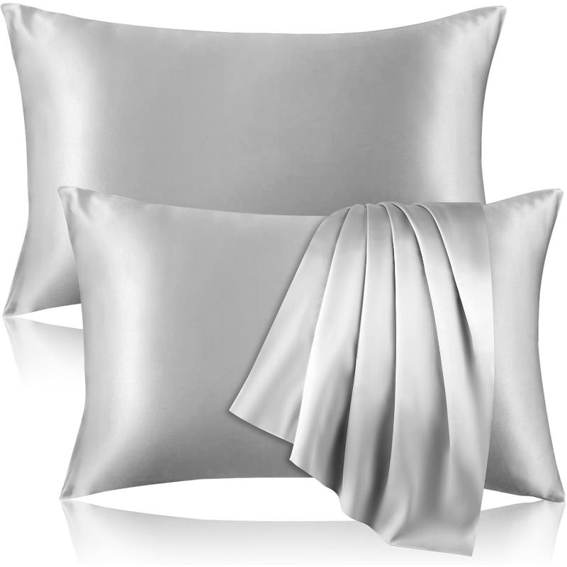 2枚組 サテンシルク枕カバー、髪と肌に優しい、コーラル枕カバ - Satin Silk Pillowcase Hair Skin のレビューと価格