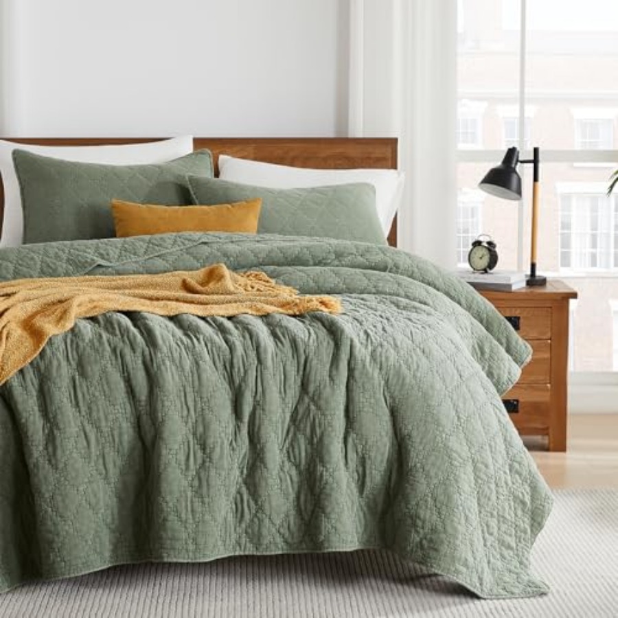 サイズキルトセット モスリンコットンシェル ダウン風ポリフィ - Muslin Cotton Bedspread のレビューと価格