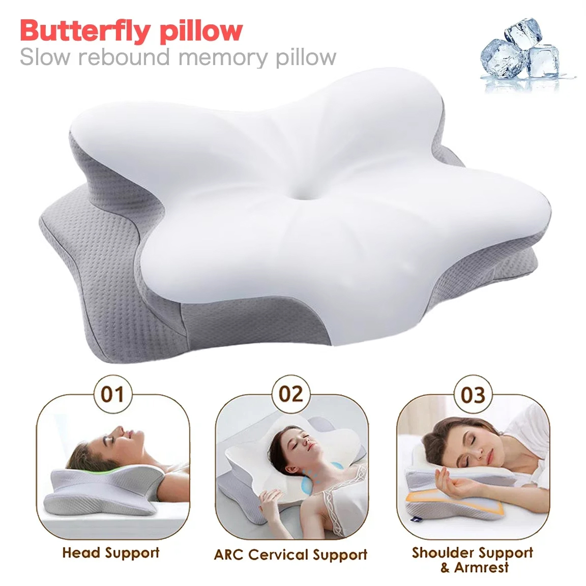 人間工学に基づいた整形外科低反発枕通気性肩の痛みソフト記憶睡 - Memory Foam Orthopedic Pillow Neck Pain のレビューと価格